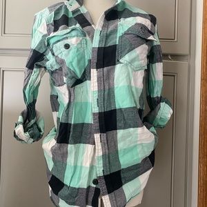 Vans Soft Flannel Mint Shirt Button Down